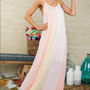 Pastel Colored Maxi Dress NWOT